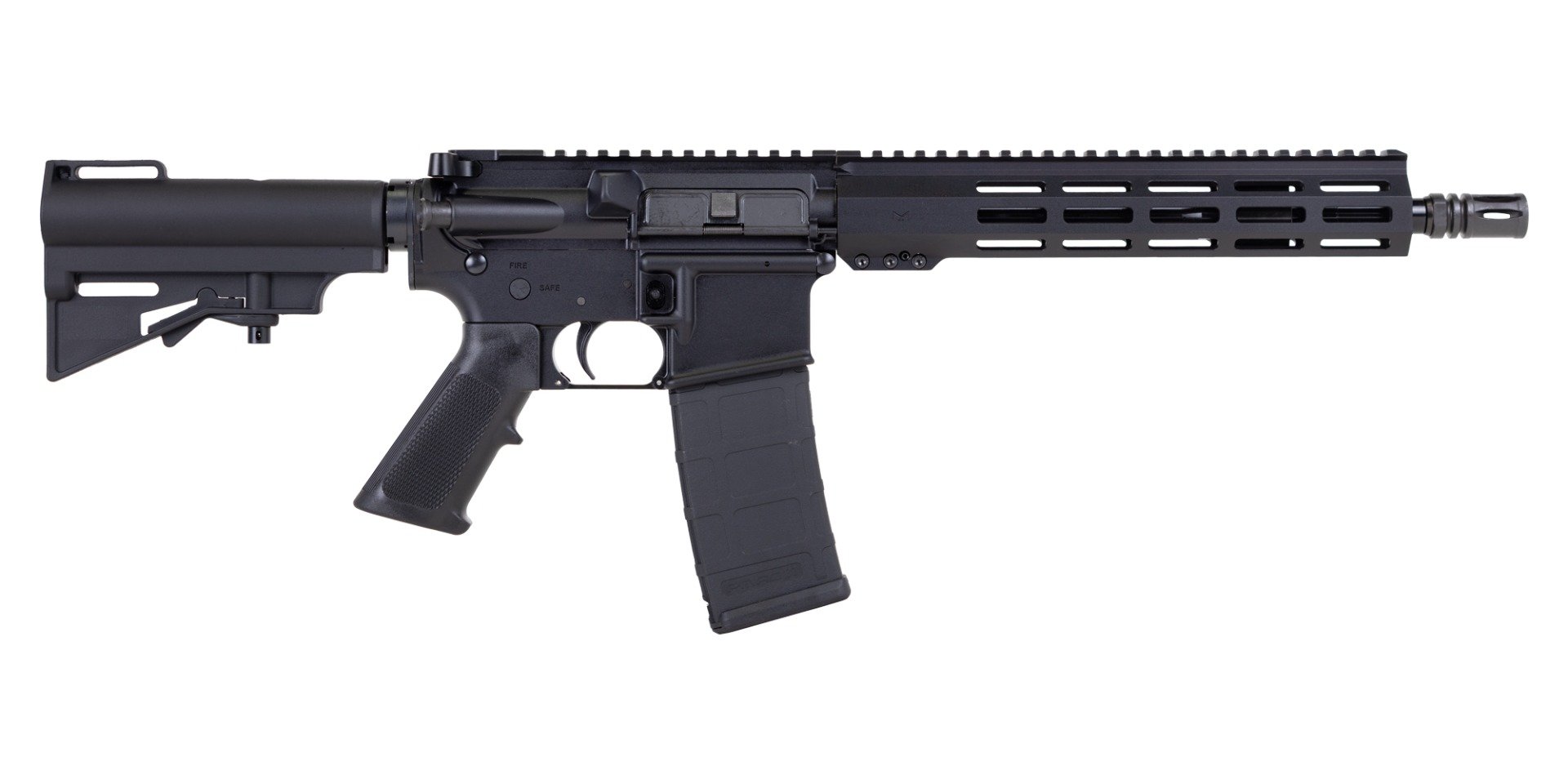 PSA 11.5" Carbine 5.56 1/7 Nitride 10.5" Lightweight Hex MLOK Classic HAR-15 Pistol - Black - Palmetto State Armory