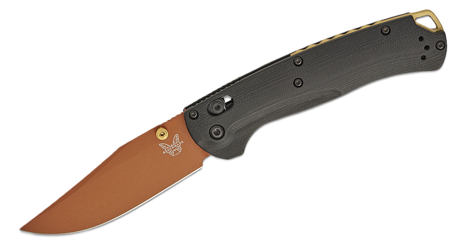 Benchmade Taggedout Folding Clip Point Knife, Copper Suede - 15536CR-2501