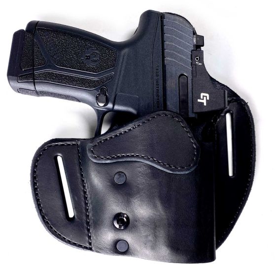 Urban Carry Lockleather RMR 218 OWB Right Hand Leather Holster, Black - LL-OWB-RMR-218-BK-R - Urban Carry