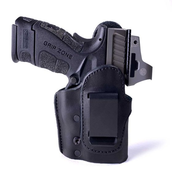 Urban Carry Lockleather RMR 201 IWB Right Hand Leather Holster, Black - LL-IWB-RMR-201-BK-R