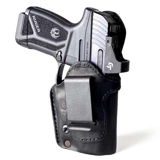 Urban Carry Lockleather RMR 215 IWB Right Hand Leather Holster, Black - LL-IWB-RMR-215-BK-R