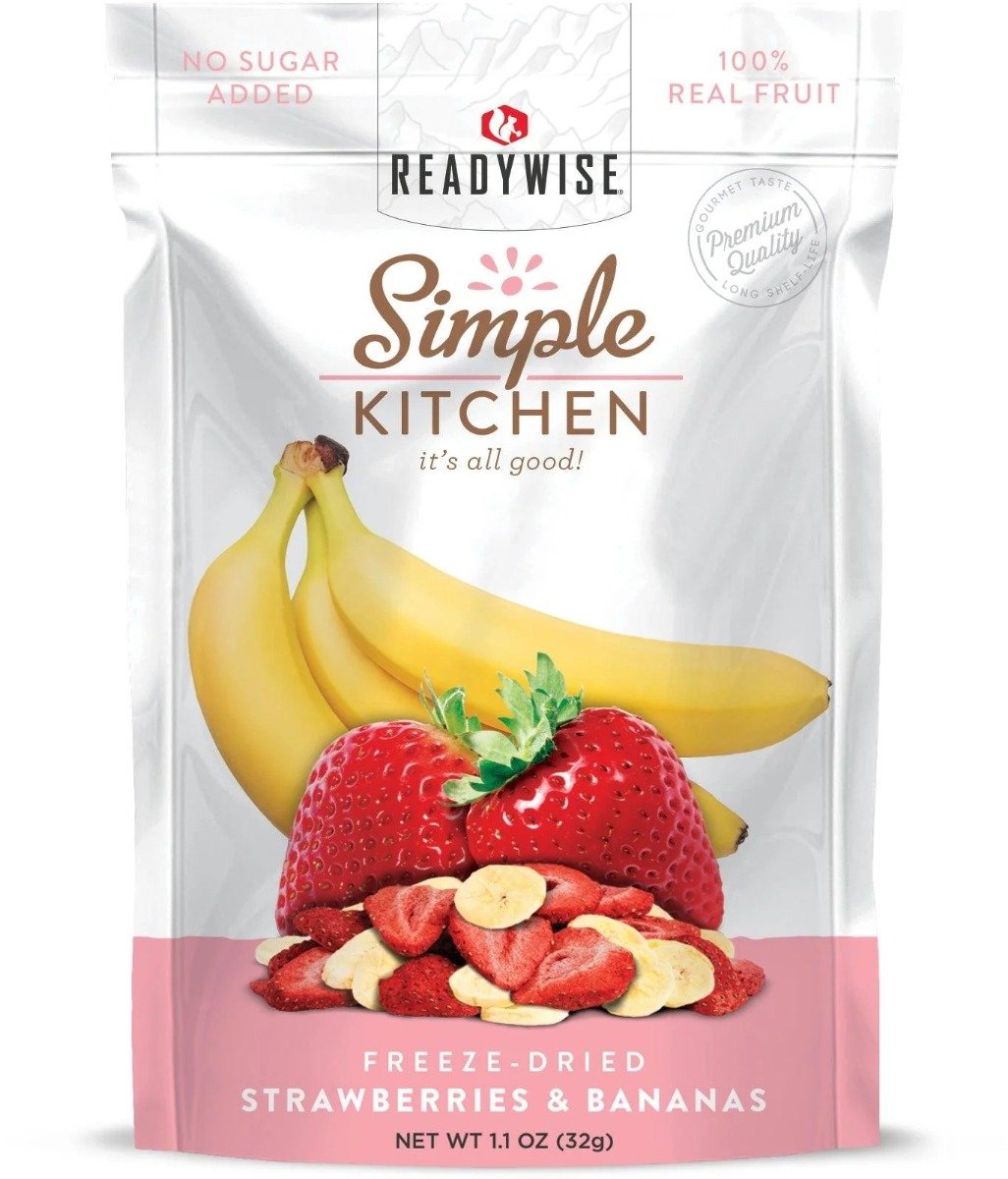 ReadyWise Simple Kitchen Freeze Dried Strawberries & Bananas 6 Count - RWSK05-009 - Readywise
