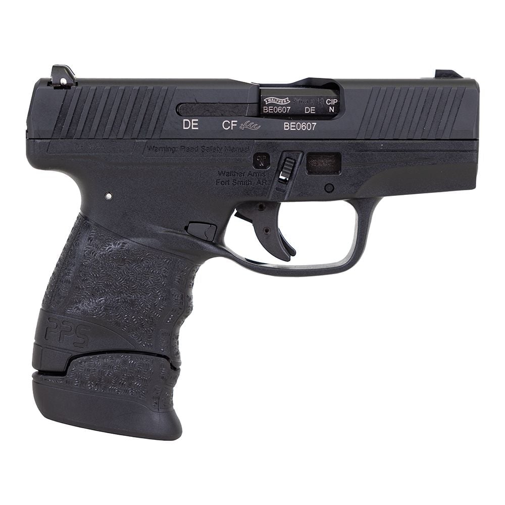 Walther Arms PPS M2 Carry Frame 9mm Luger 3.2" 8rd Pistol w/ 3 Dot White Sights, Black - 2902532 - Walther