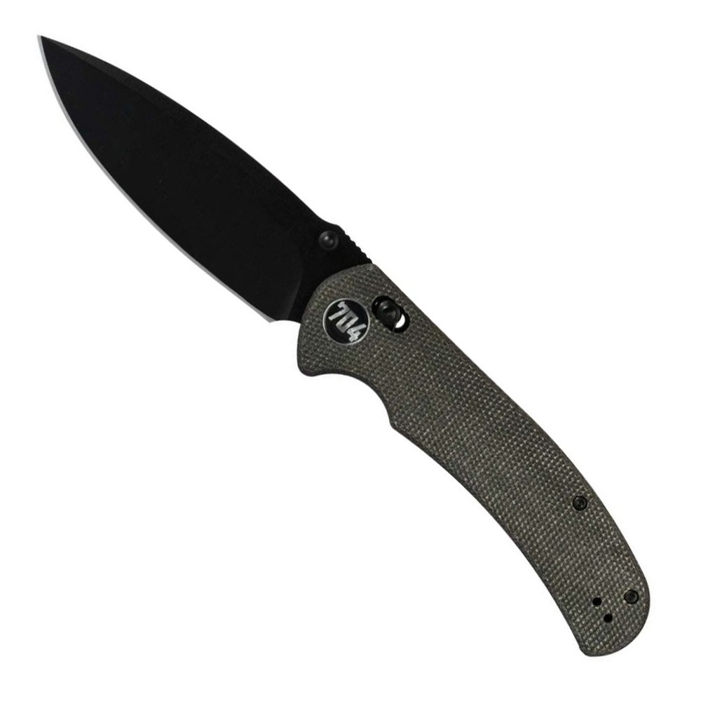 704 Gear Urban Ranger Lite V2 Folding Drop Point Knife, Black Micarta - S1-S-BM-14