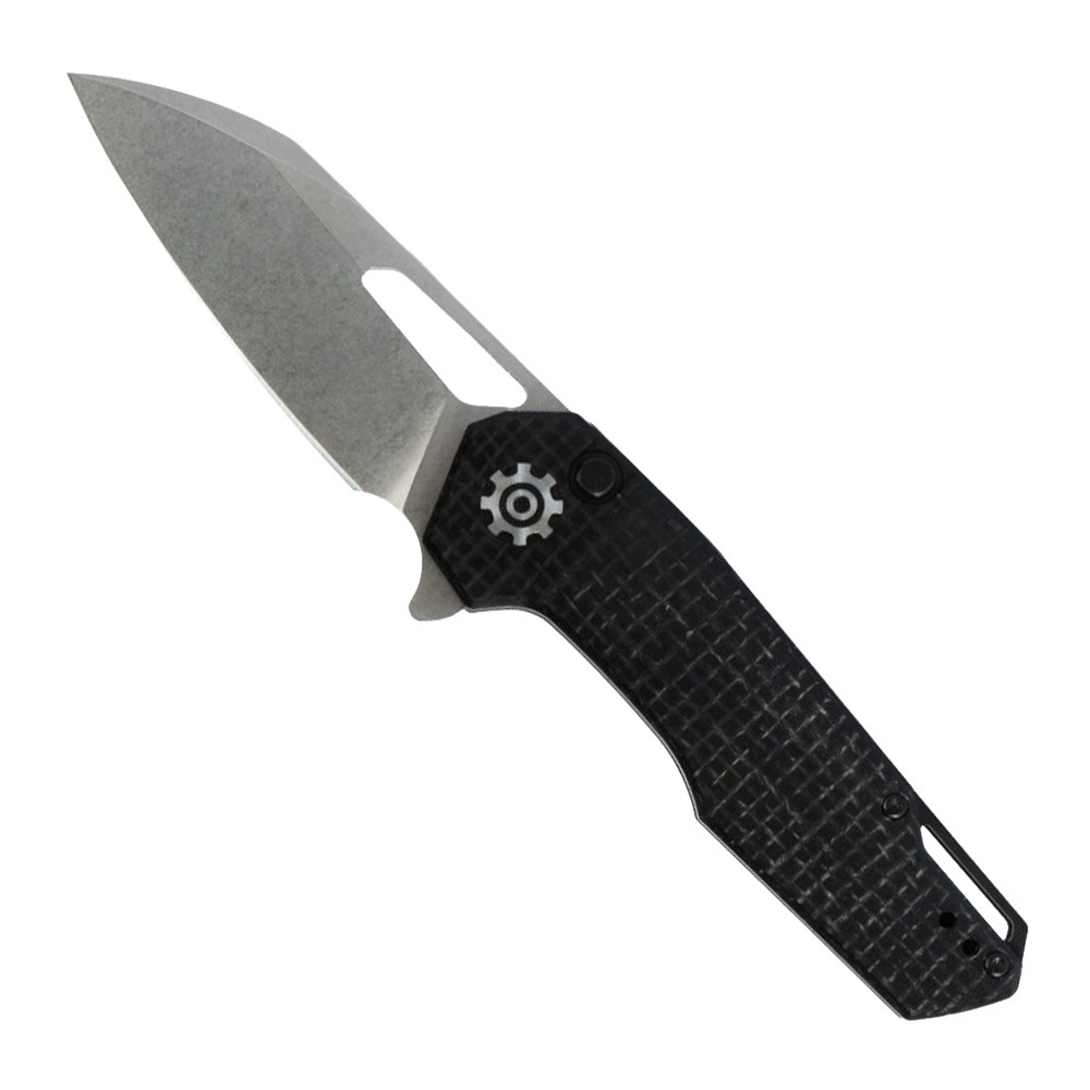 704 Gear Sabertooth Folding Drop Point Knife, Black Micarta - SAB01-MIC-BLK