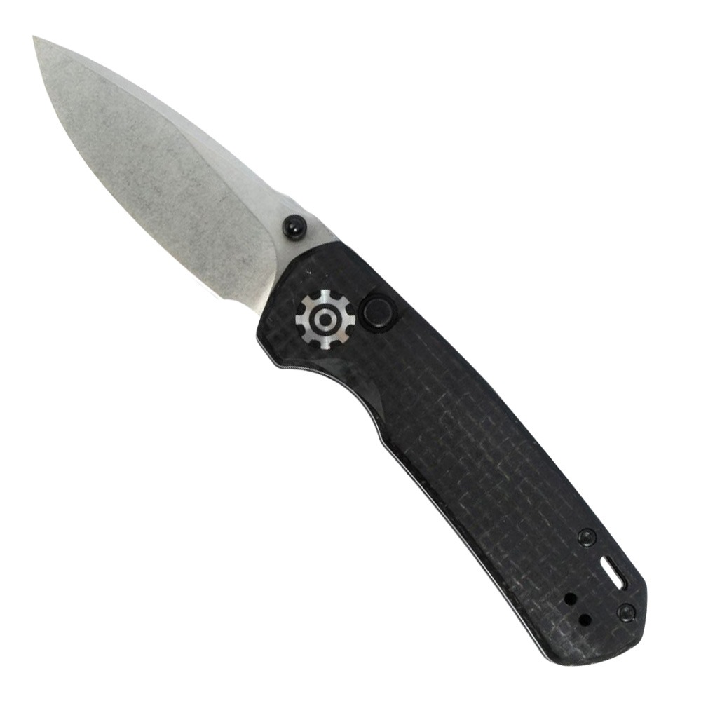 704 Gear Dynamo Folding Drop Point Knife, Black Micarta - DYN01-MIC-BLK