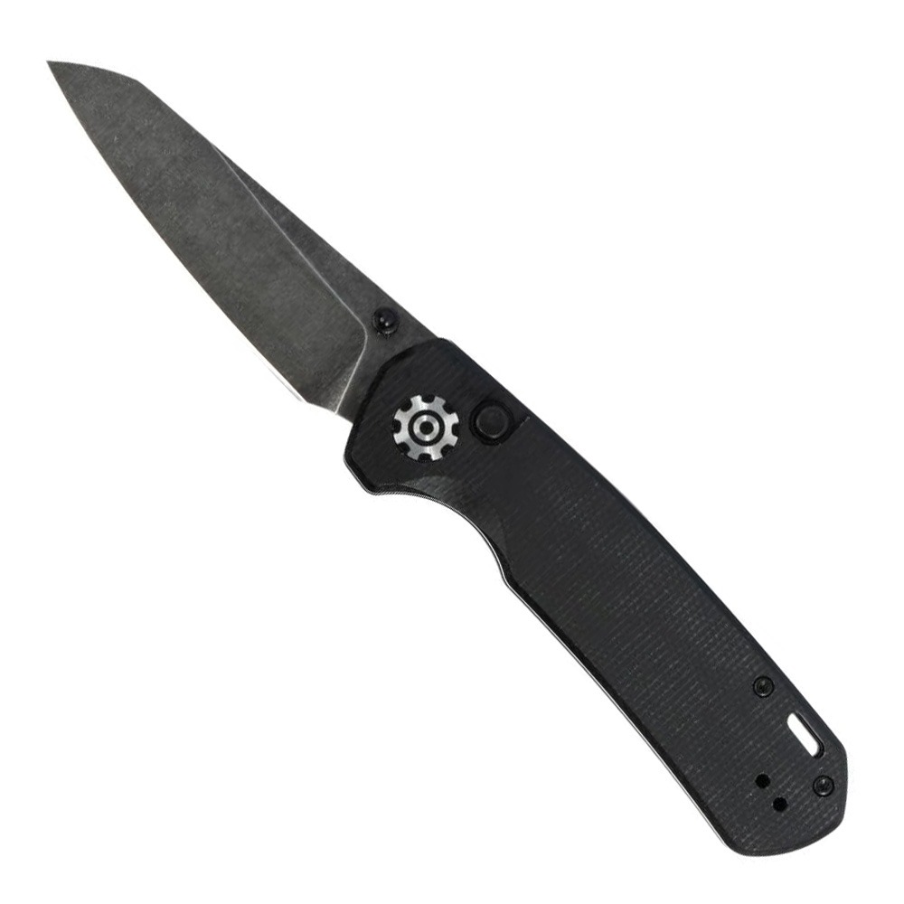 704 Gear 704 Gear Mantis Folding Drop Point Knife, Black Micarta - MAN01-MIC-BLK