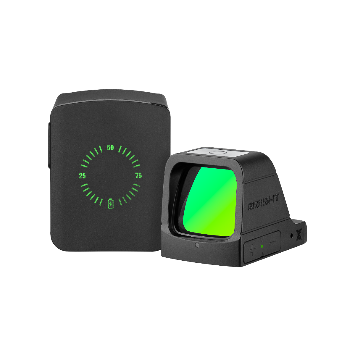 Osight X 3MOA Dot + 32 MOA Circle Green Dot Sight w/ Charging Cover, Black - OSIGHTXGN