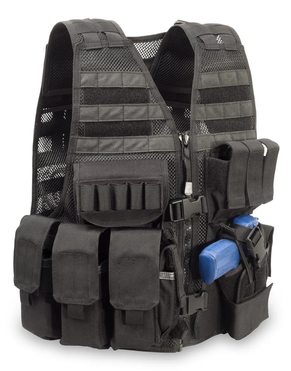 Elite Survival Systems MVP Commandant Tactical Left Hand Holster Vest, Black - MVP030102-B