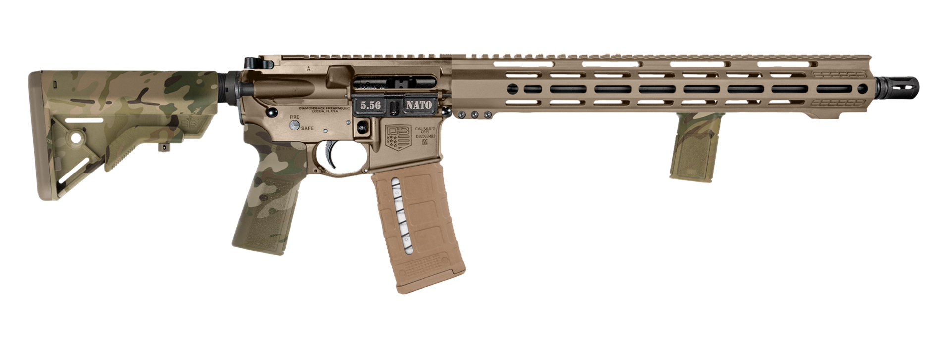 Diamondback  DB15 16" 5.56 NATO w/ B5 Furniture, FDE/Multicam - DB175AK063