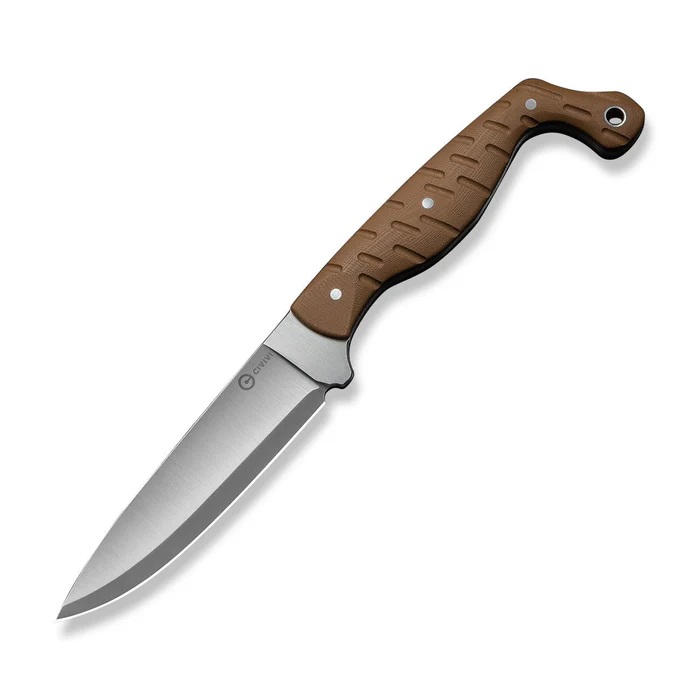 CIVIVI MDRN Hunter Fixed Blade Drop Point Knife, Brown - C23078-2