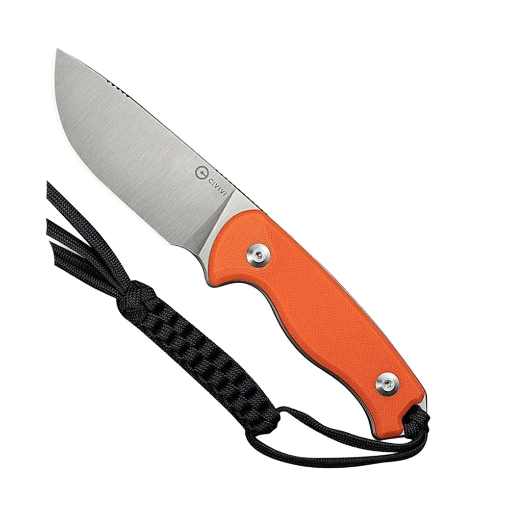 CIVIVI Timberbark Fixed Blade Drop Point Knife, Orange - C23094-2