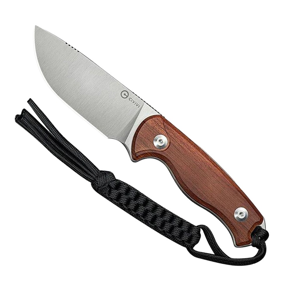 CIVIVI Timberbark Fixed Blade Drop Point Knife, Guibourtia - C23094-4