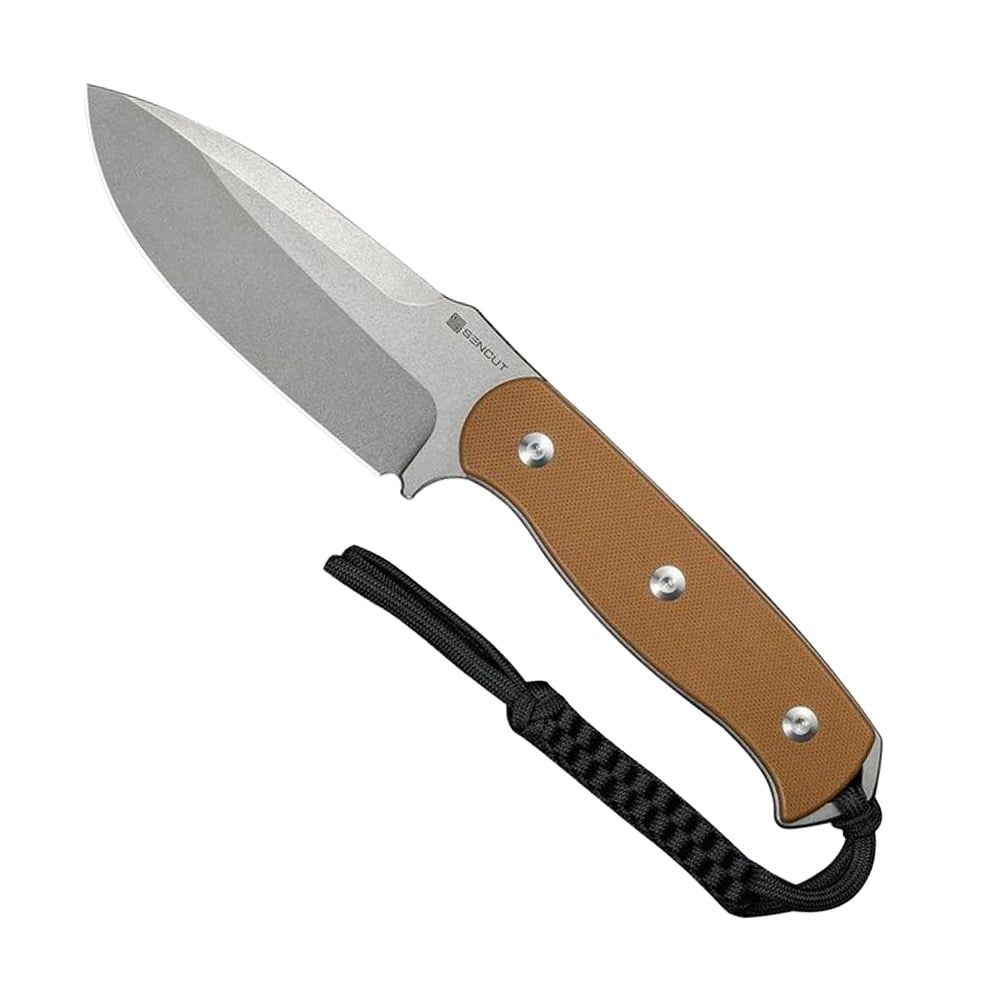 SENCUT Toxodon Fixed Blade Drop Point Knife, Brown - S24036-3 - Sencut Knives