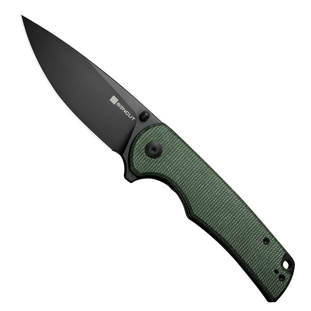 Sencut Knives SENCUT Praktisk Folding Drop Point Knife, Green - S24019-3