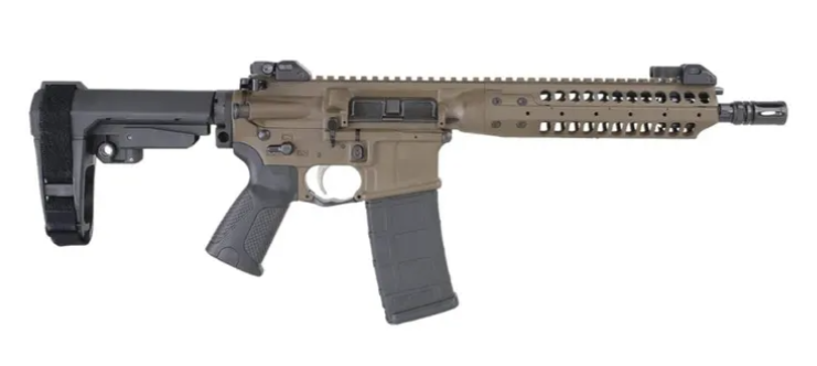 Lwrc LWRC IC A5 10.5" .300 BLACKOUT AR Pistol W/ SBA3 BRACE, PATRIOT BROWN