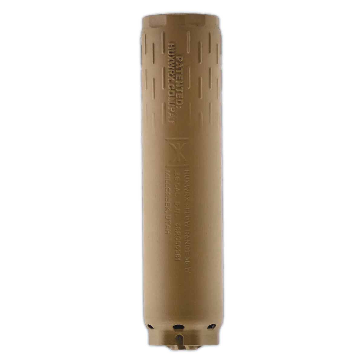 HUXWRX FLOW Range 36 Titanium DT Suppressor, FDE - 3728 - HUXWRX