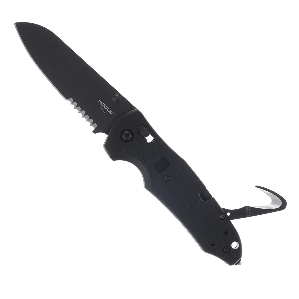 Hogue Hogue Trauma First Response Tool Sheepsfoot Folding Knife w/ Seatbelt Hook, Black - 34770