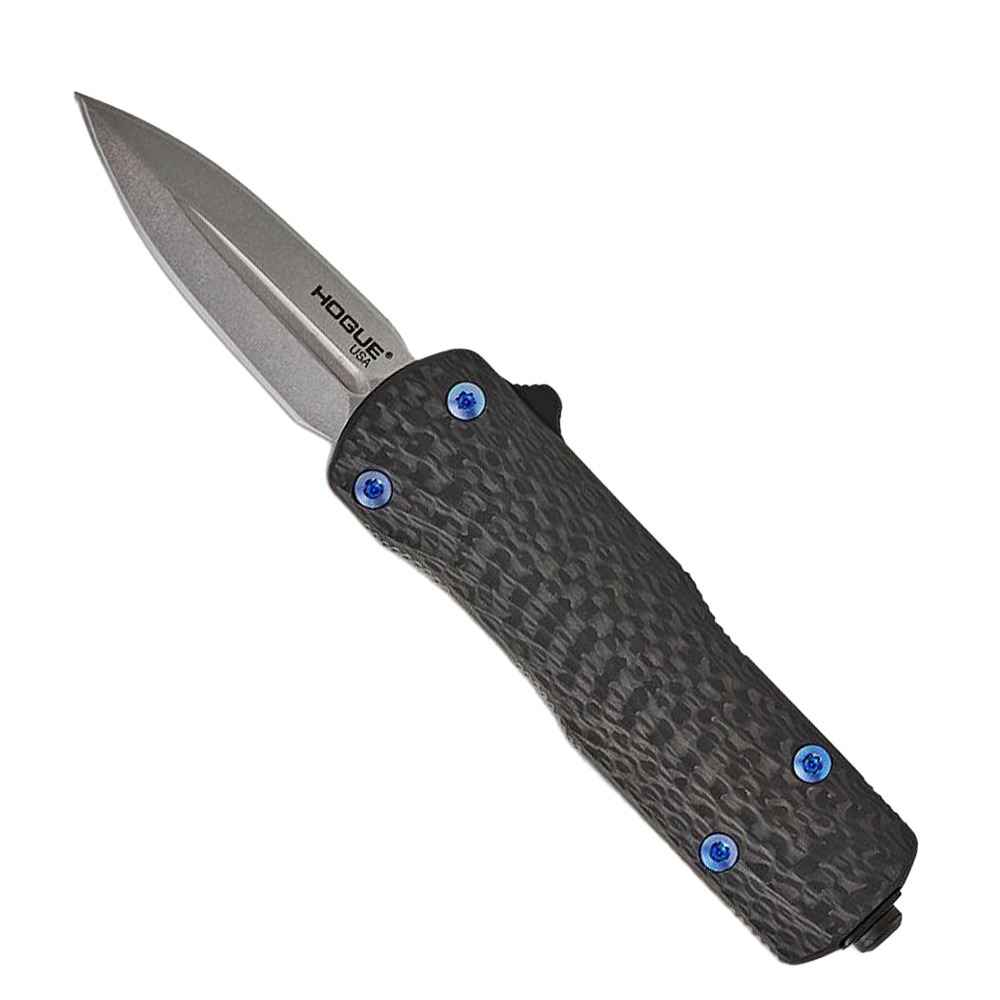 Hogue Micro Counterstrike Auto Double Edge OTF Knife, Carbon Fiber - 34892-LIM - Hogue