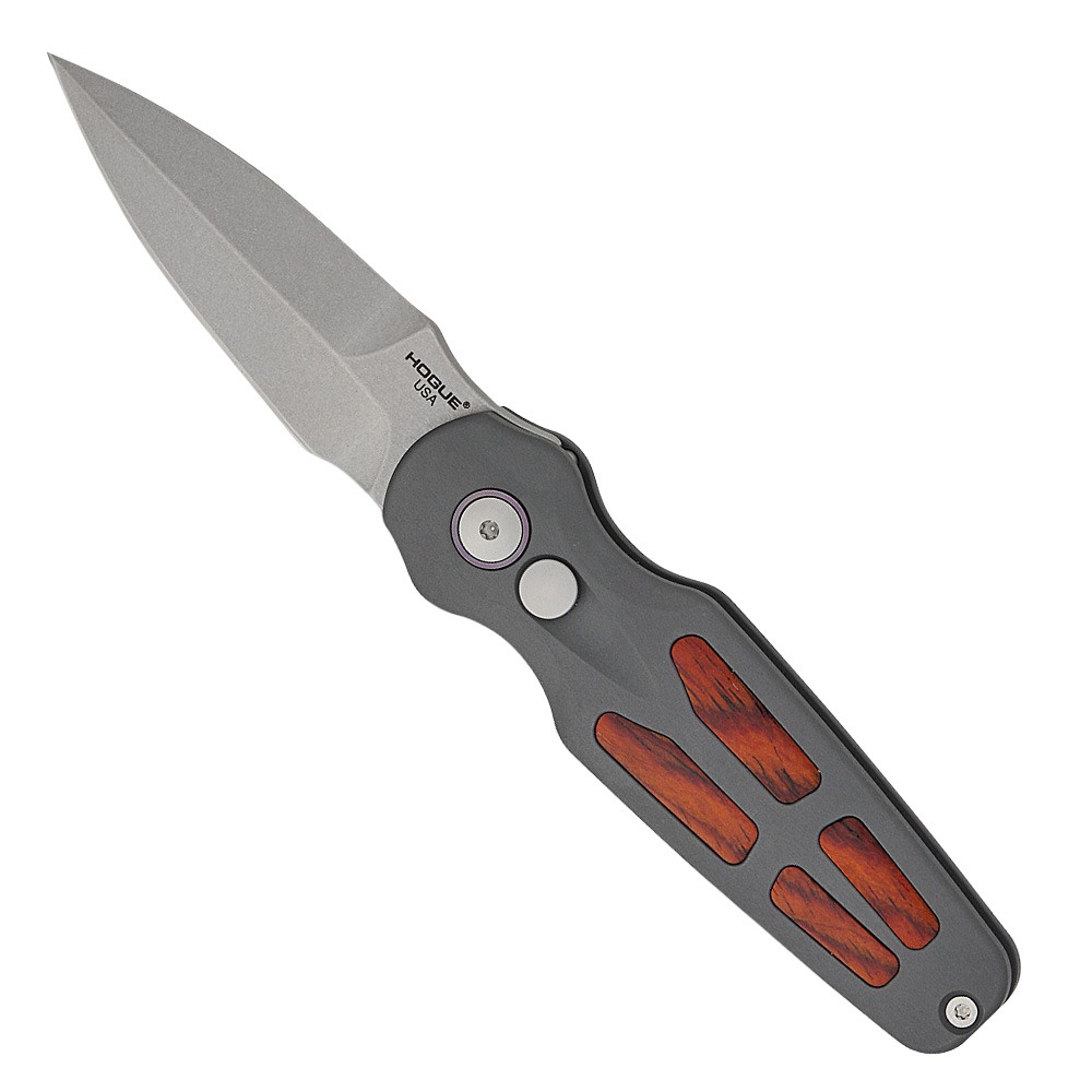 Hogue Ballista II Auto Folding Bayonet Point Knife, Grey - 64233 - Hogue