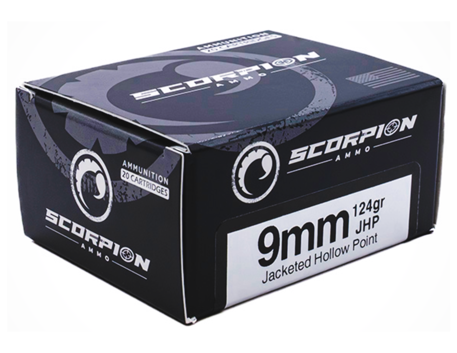 Scorpion 9mm 124gr JHP Ammo, 20 Rds - 9124JHPS20