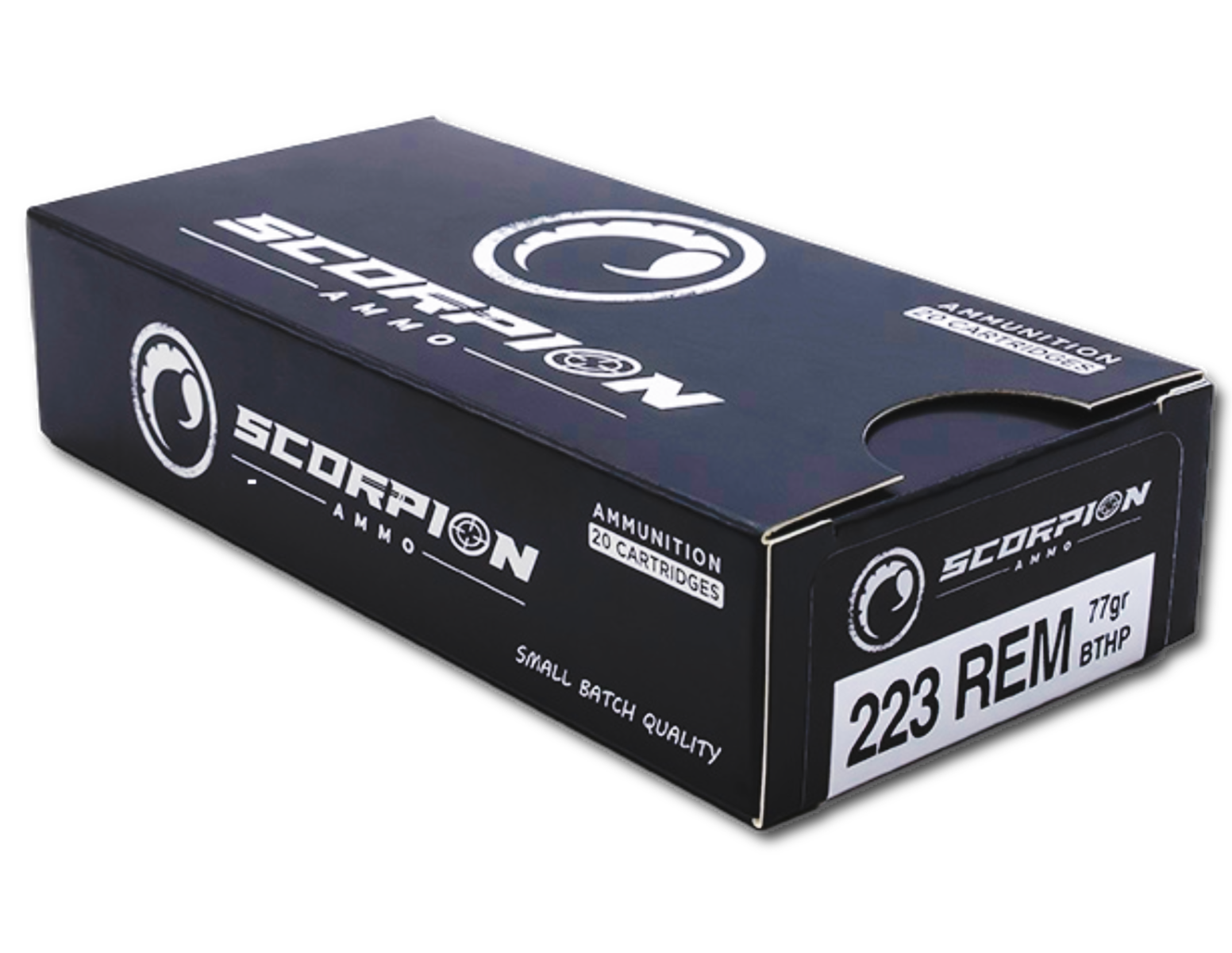 Scorpion 223 Rem 77gr BTHP Ammo, 20rds - 223077BTHPS20
