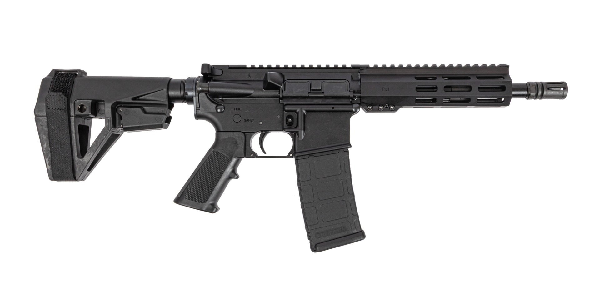 PSA 8.5" Pistol Length 5.56 NATO 1/7 Nitride 7" Lightweight Hex MLOK Classic SBA5 Pistol - Palmetto State Armory
