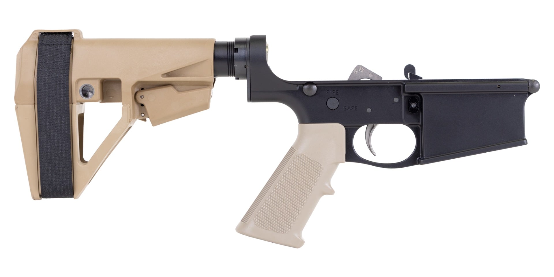 Palmetto State Armory PSA PA10 Classic EPT Complete Lower w/ SBA5 Brace, FDE