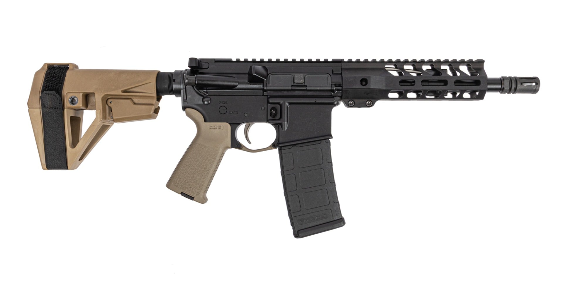 Palmetto State Armory PSA 8.5" Pistol Length 5.56 NATO 1/7 Nitride 7" Lightweight MLOK MOE EPT SBA5 Pistol, FDE