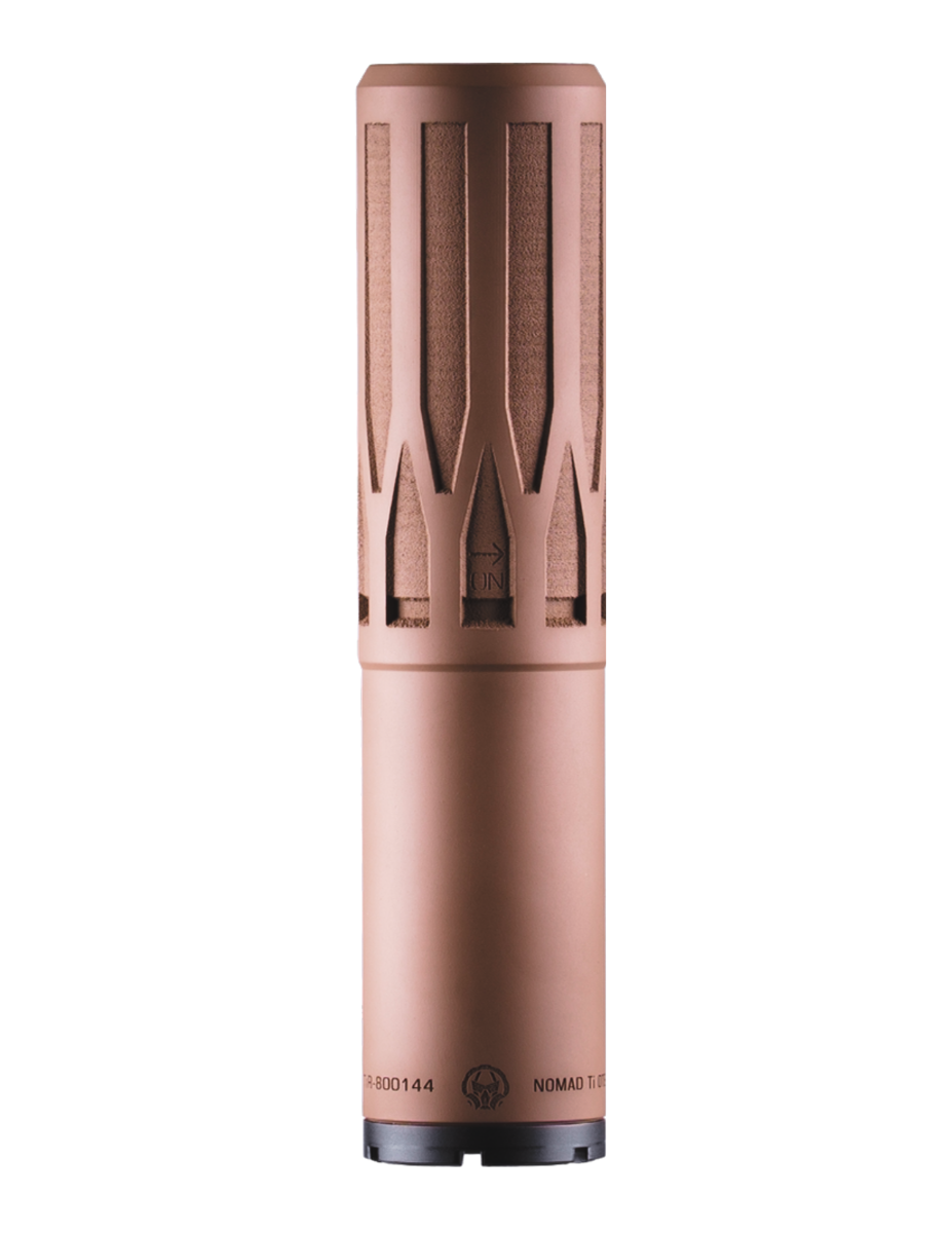 Dead Air Nomad TI OTB .300 RUM/7mm Backcountry Suppressor, FDE - NOMADTIOTFDE - Dead Air Silencers