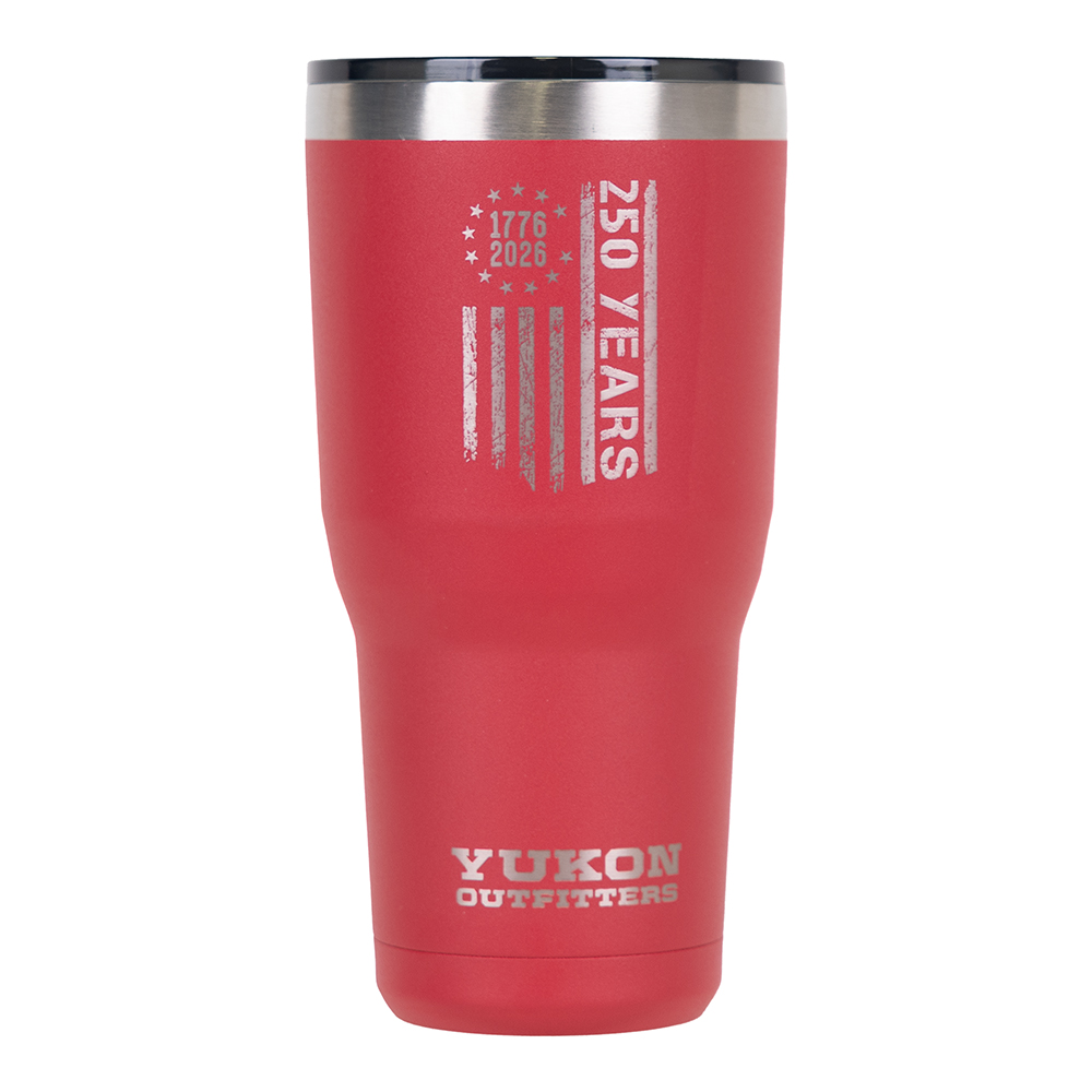 Yukon 250 Vertical Flag Tumbler, Red - 30oz
