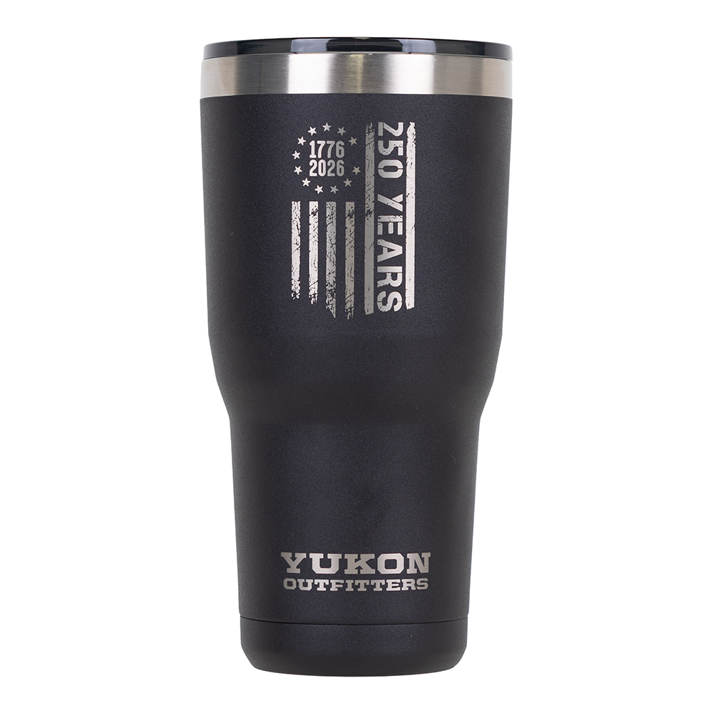 Yukon 250 Vertical Flag Tumbler, Black - 30oz