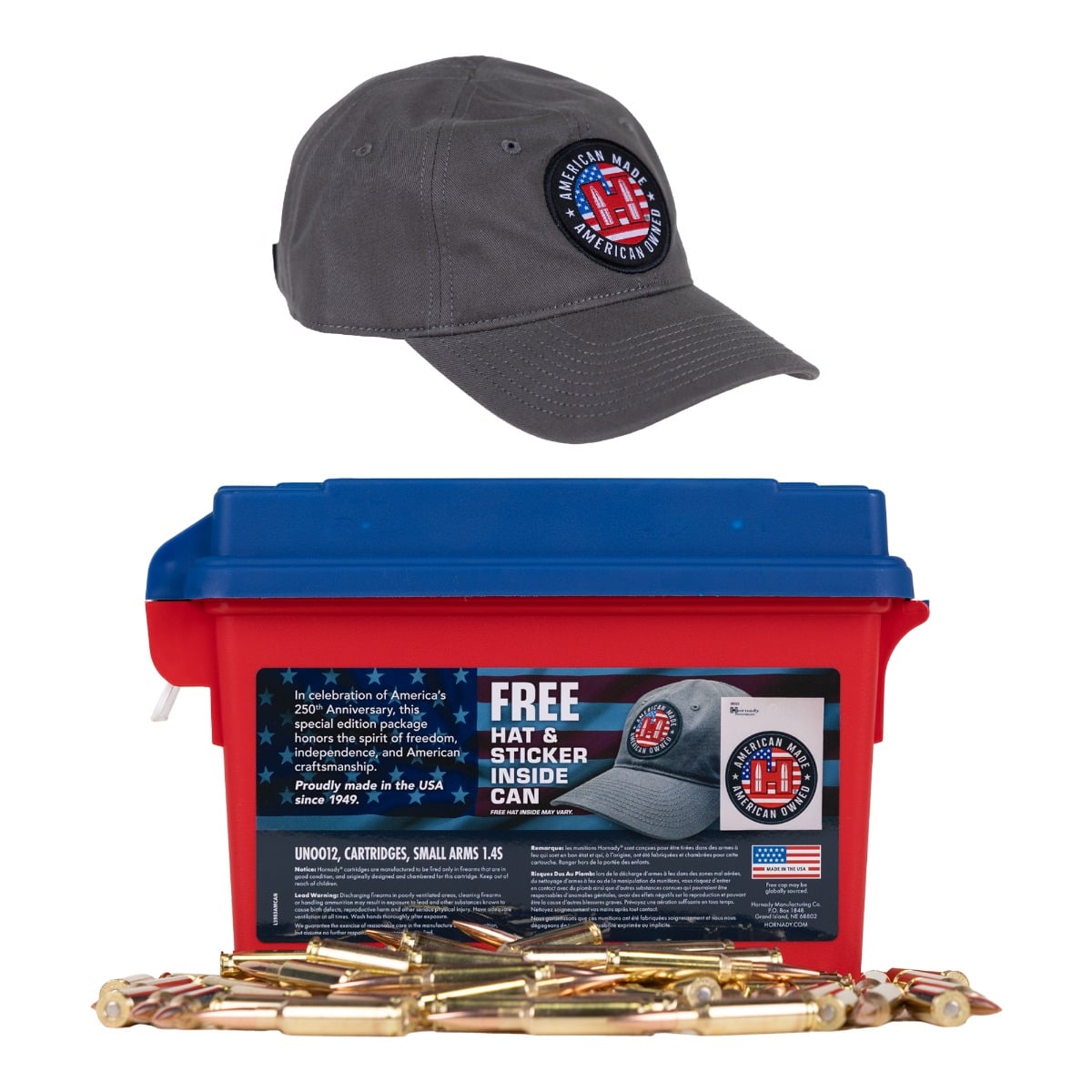 Hornady Hornady America 250th Anniversary 6.5 Creedmoor 140gr BTHP Match 250rd Ammo Can - 81479