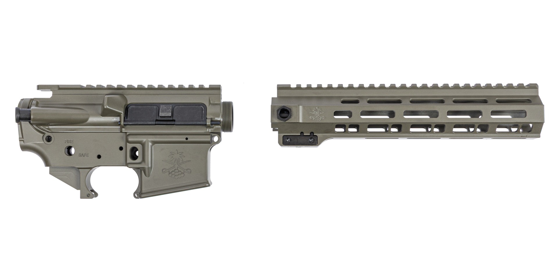 Sabre-15 Builder Set - 9.75" QDSM Rail, Moss Green