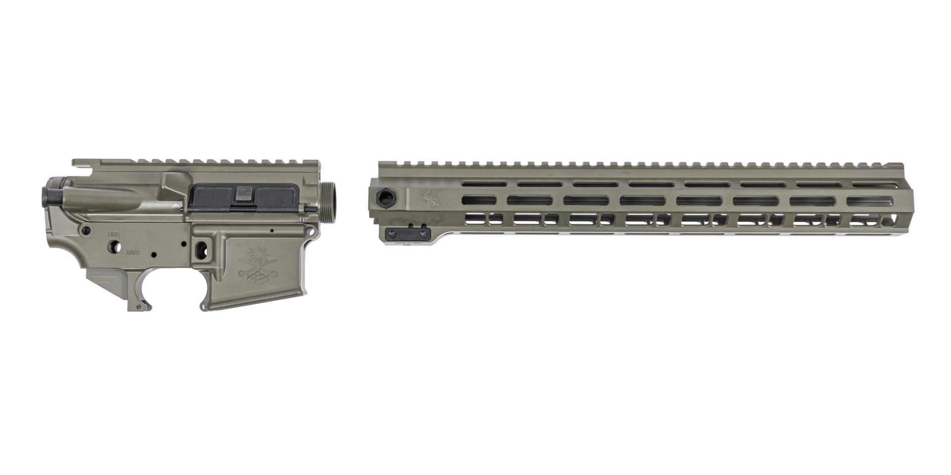 Sabre-15 Builder Set - 15" QDSM Rail, Moss Green