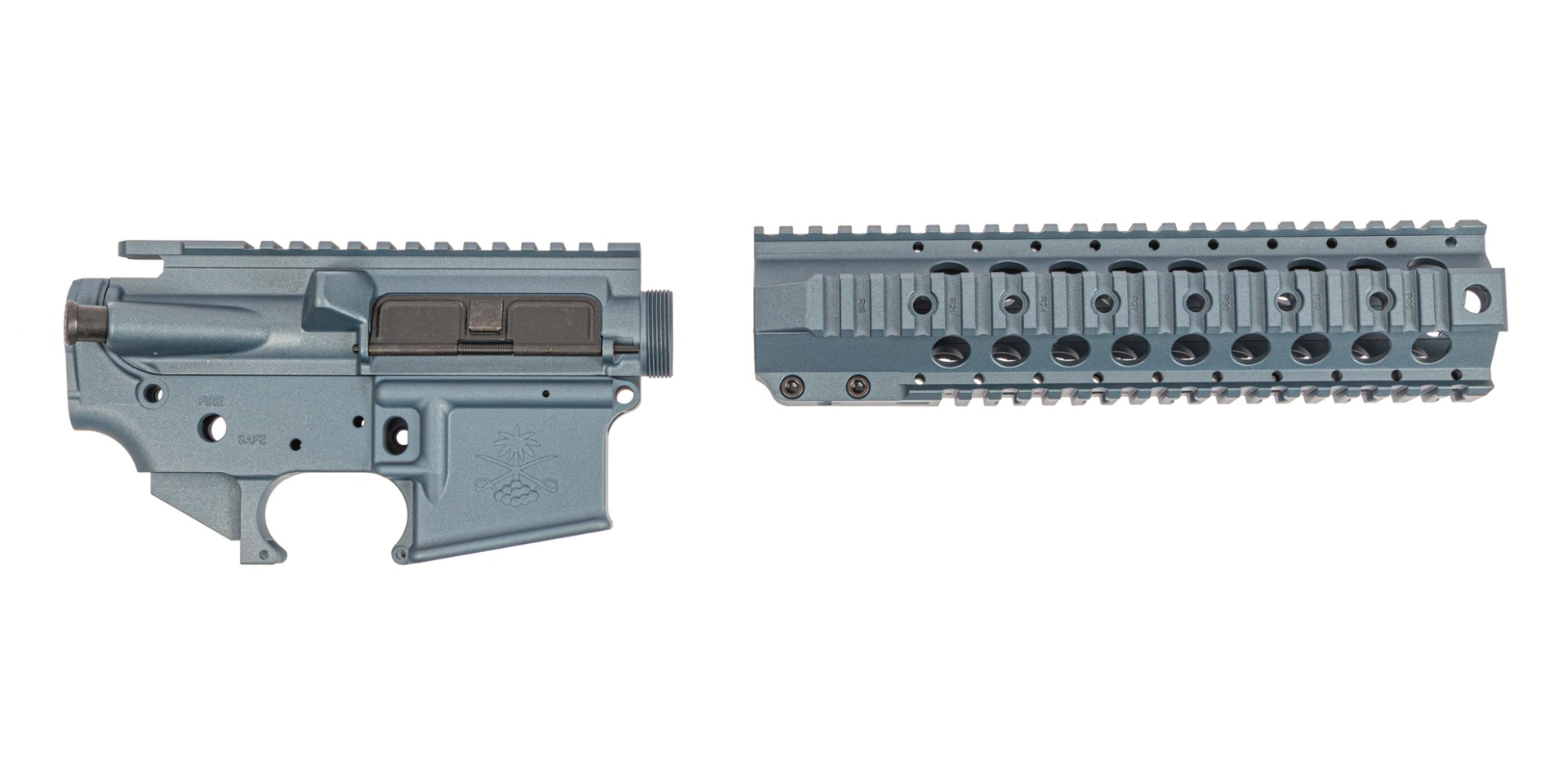 Sabre-15 Builder Set - 9" Quad Rail, Blue Titanium