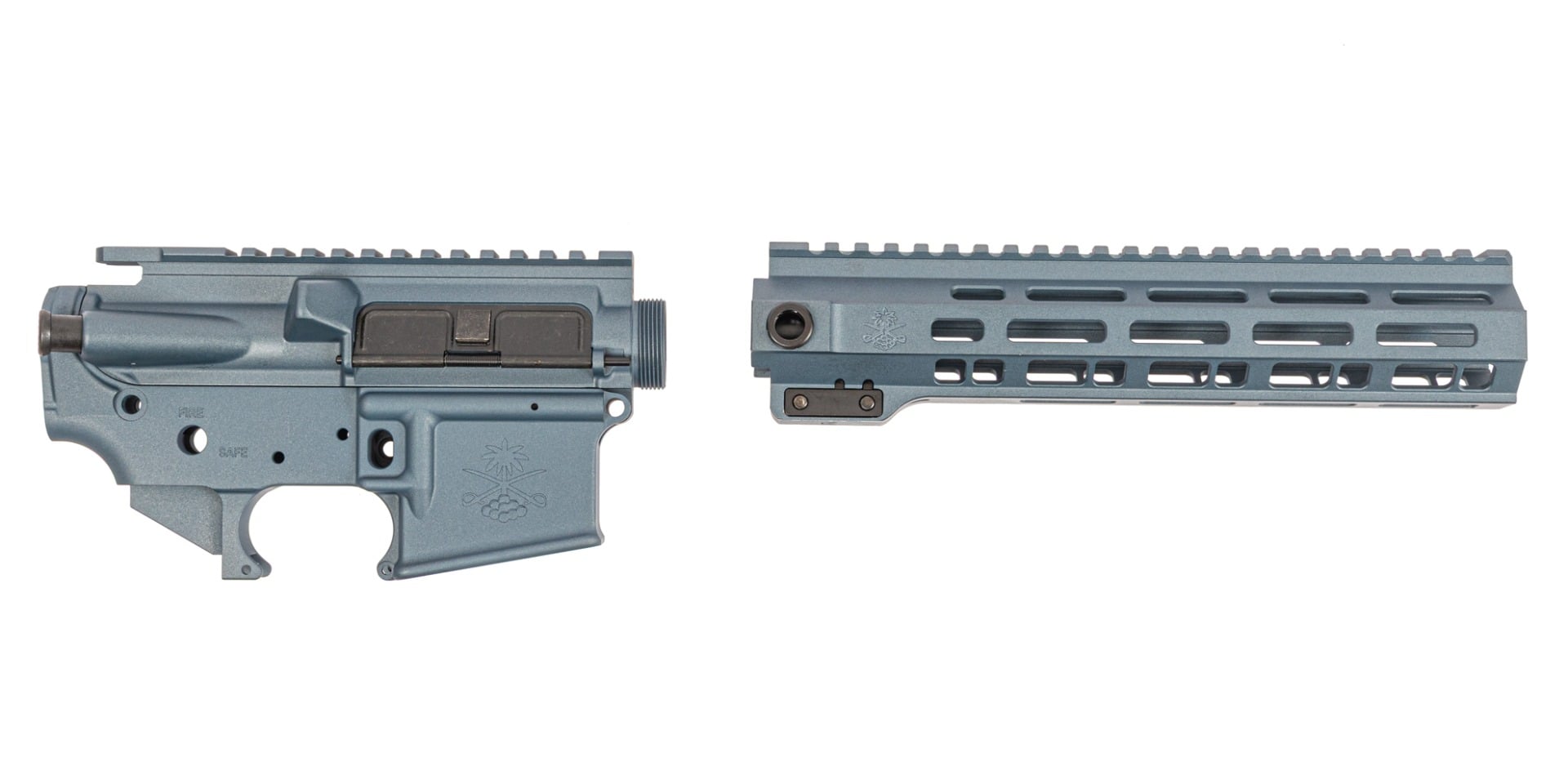 Sabre-15 Builder Set - 9.75" QDSM Rail, Blue Titanium