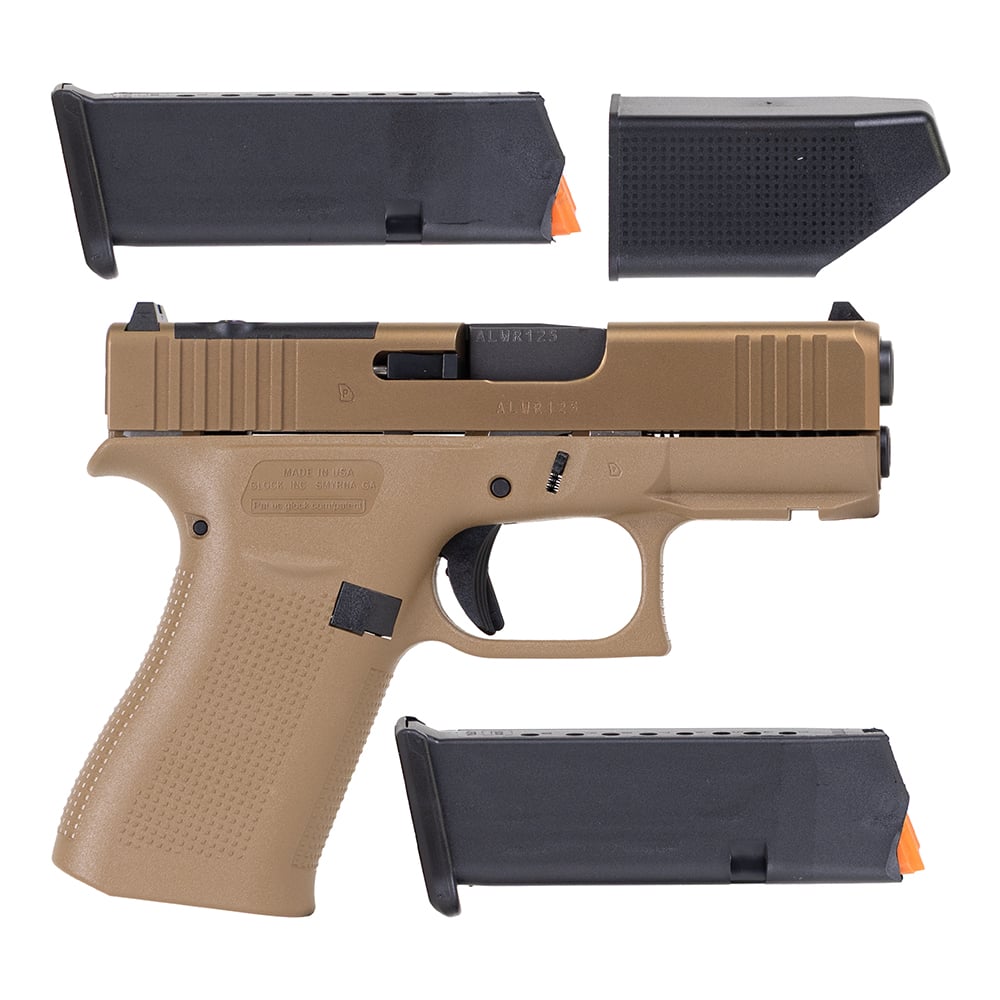 Glock 43X MOS 3.41" 9mm 10rd Pistol, Coyote - UX435Z201FRMOSK - Glock