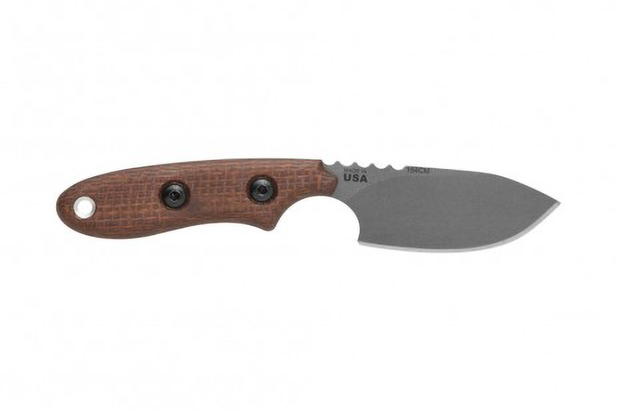 TOPS Knives Bull Trout Fixed Blade Knife, Brown Burlap Micarta - BLTT-01