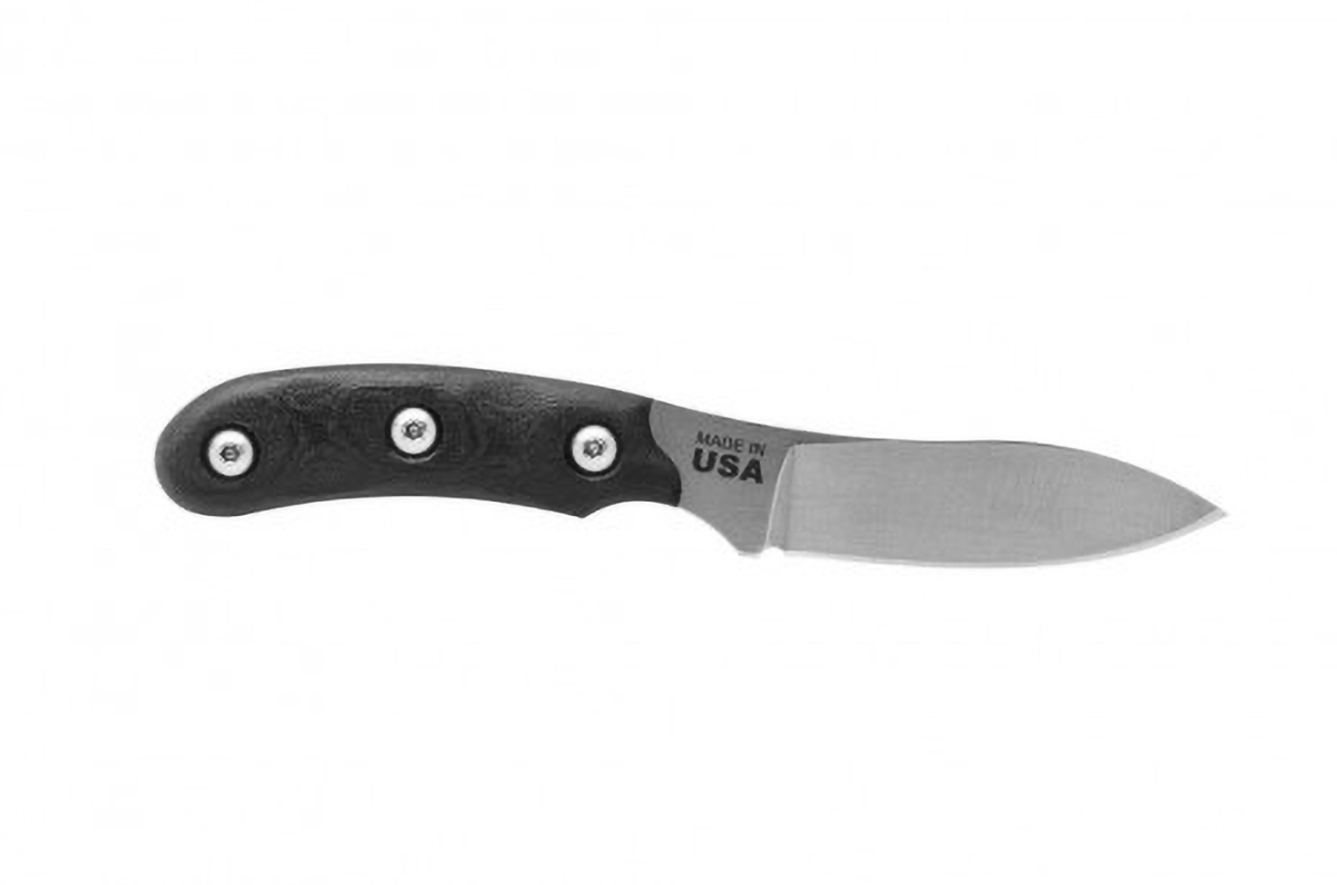 TOPS Knives Bird & Trout Fixed Blade Knife, Black Canvas Micarta - BTK-02
