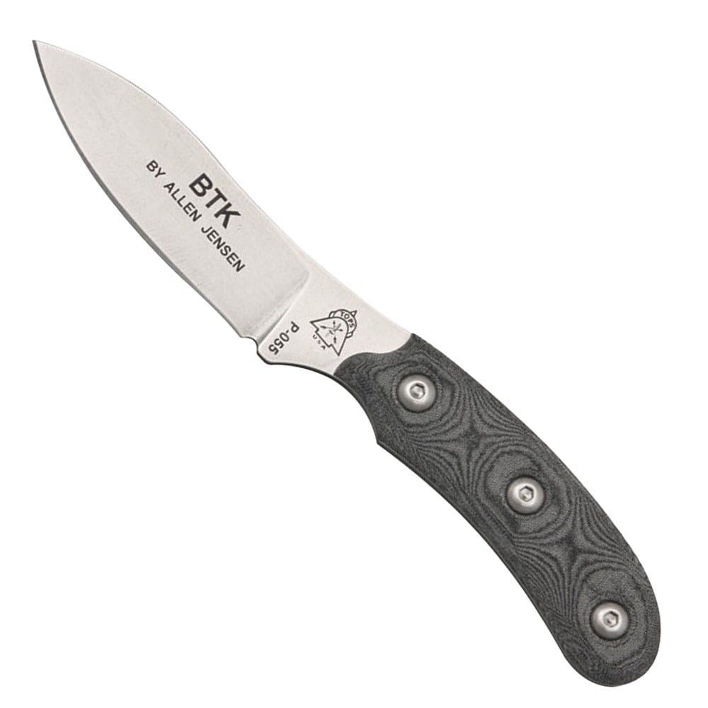 TOPS Knives Bird & Trout Fixed Blade Knife, Black Canvas Micarta - BTK-02 - TOPS Knives