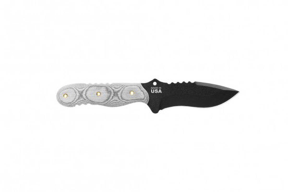 TOPS Knives Desert Son Fixed Blade Knife, Black Linen Micarta - DSON-01
