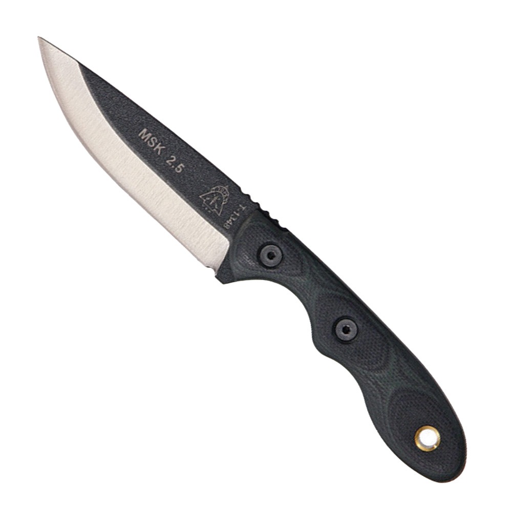 TOPS Knives Mini Scandi Fixed Blade Knife, Green/Black G-10 - MSK-GB