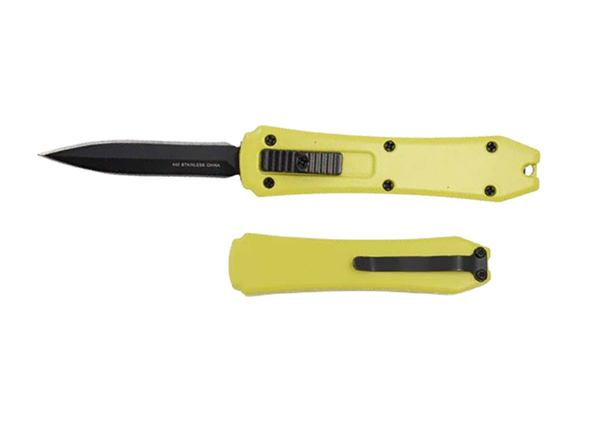Master Cutlery 5.25" Mini OTF Knife, Yellow - OK-09-01