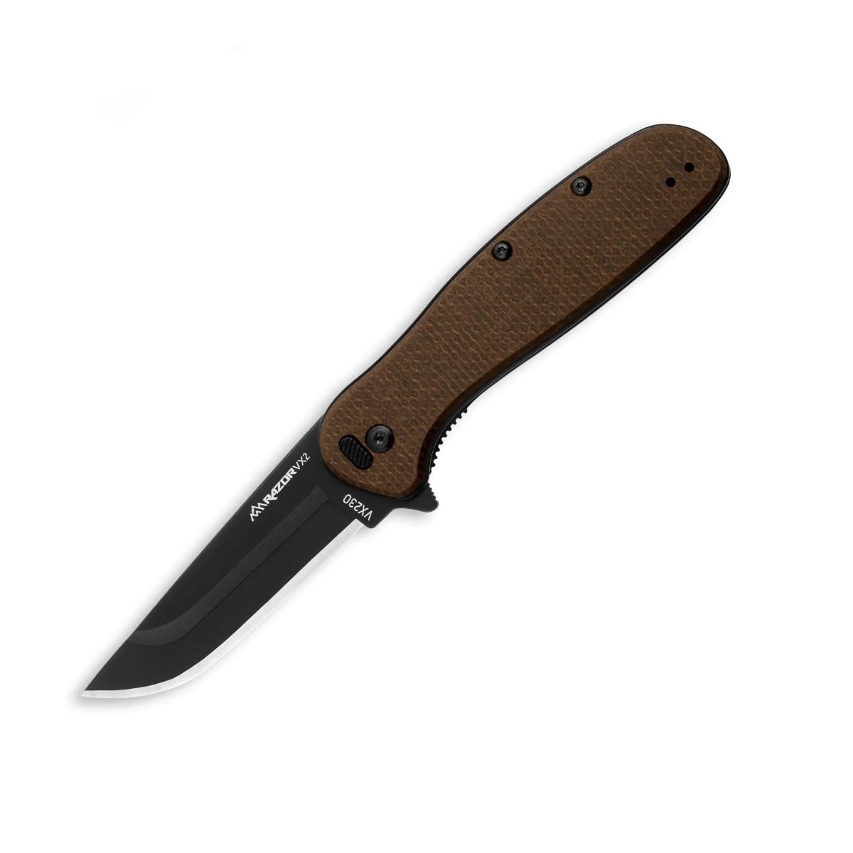 OUTDOOR EDGE RAZOR VX2 | BROWN BURLAP MICARTA DROP POINT KNIFE - VX230D-C - Outdoor Edge Knives