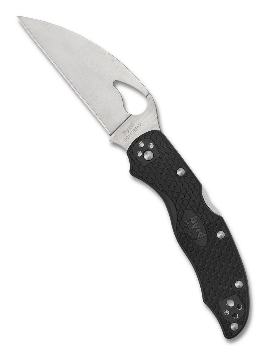 Spyderco BYRD Harrier 2 Lightweight Folding Knife, Black - BY01PBKWC2