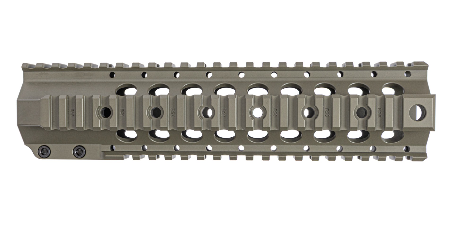 Sabre-15 9" Quad Rail, Moss Green