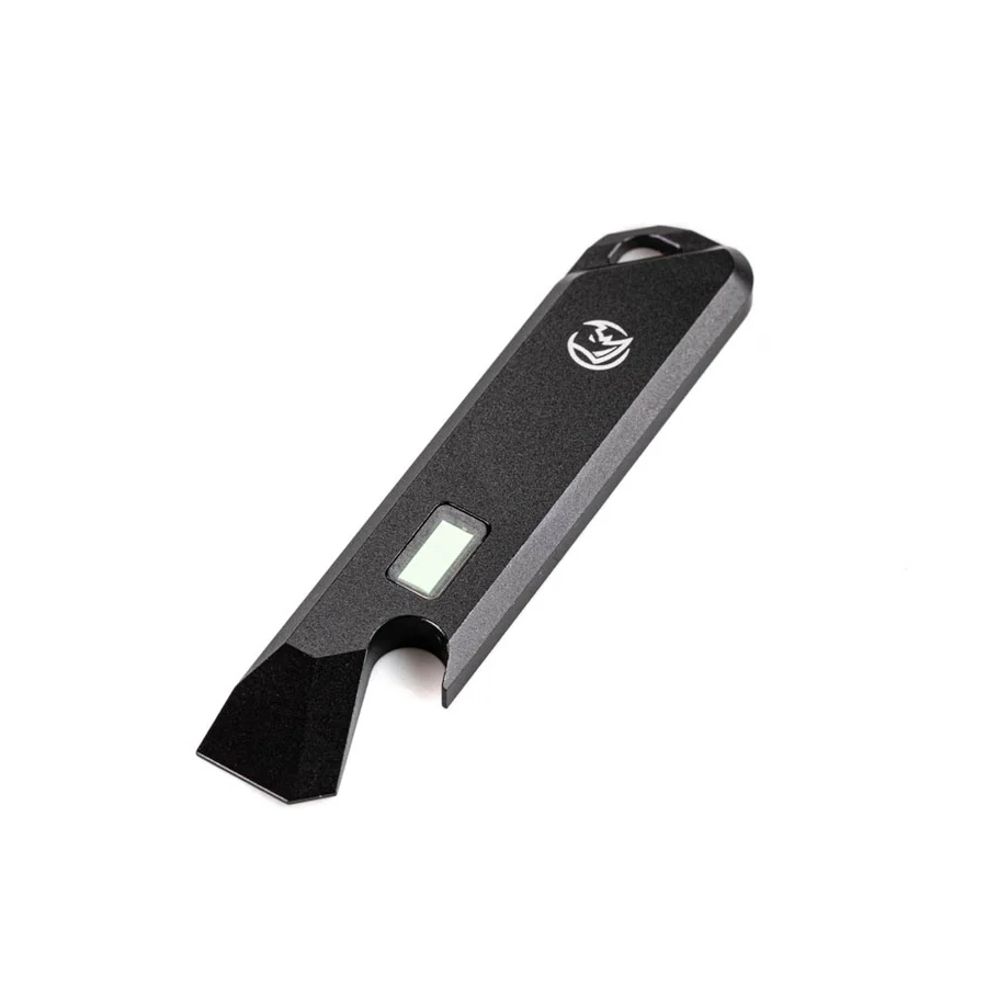 Glow Rhino Black Aluminum EDC Pry Bar - Green Tritium