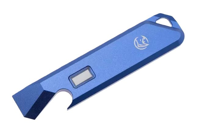 Glow Rhino Blue Aluminum EDC Pry Bar - Blue Tritium