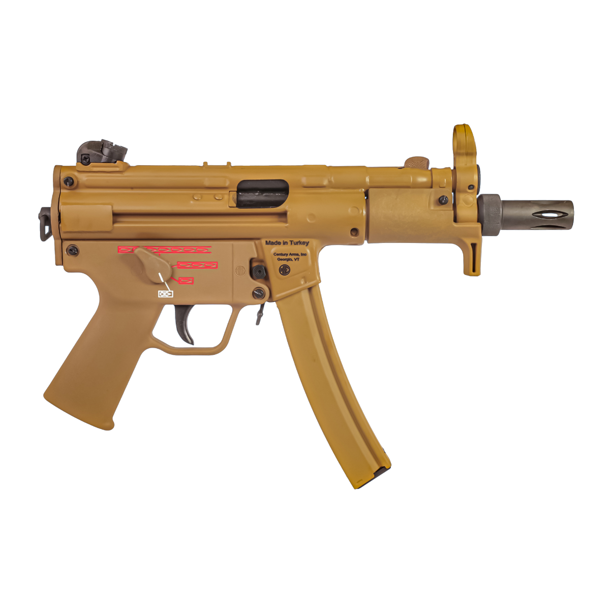 Century Arms AP5-P RAL8000 5.8" 9mm 30rd Semi-Auto Pistol, FDE